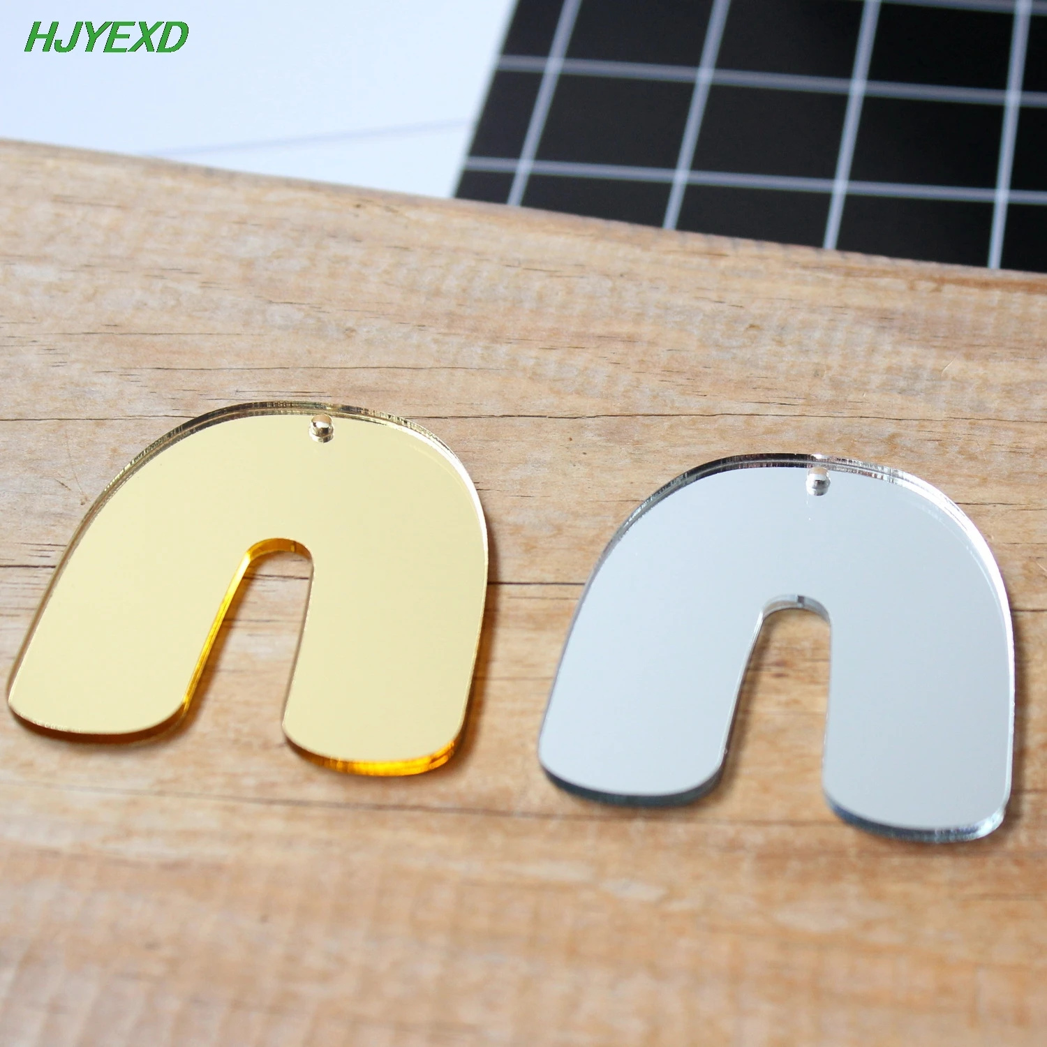 

55mm Upside Down U Acrylic Earrings Gold Silver Mirror/ Matt Pink Green Brown Party Ornaments 2.2"-AC1501A / B