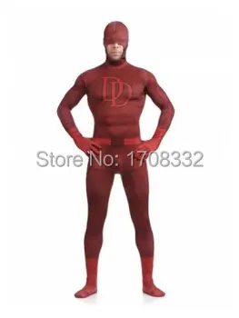 

Daredevi Super Hero Costume Red One Piece Tight Superhero Costume Spandex Full Body Suit