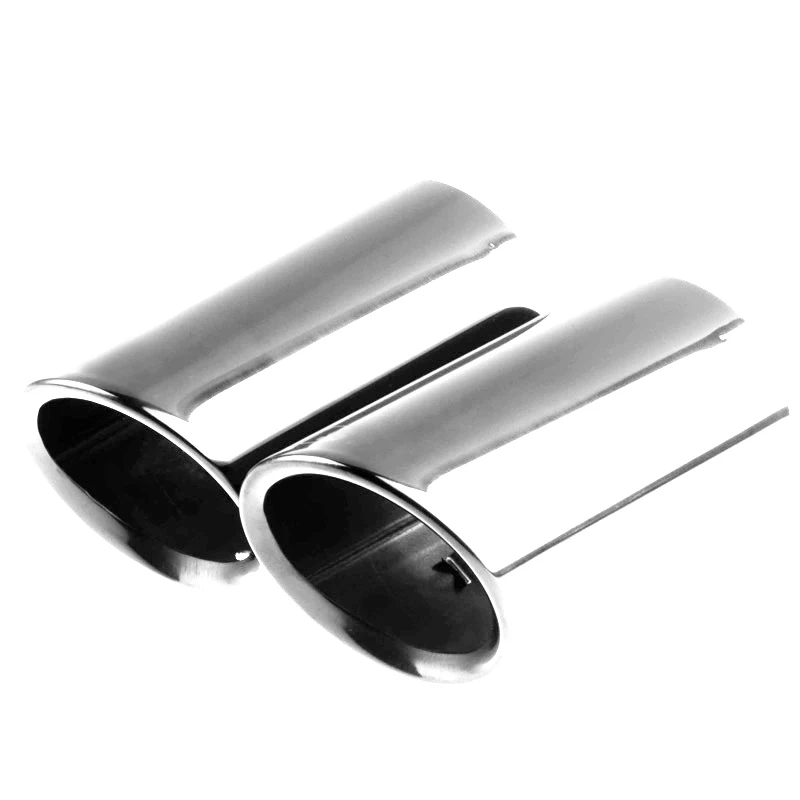 2x Exhaust Headers Exhaust Tips Muffler Pipe Inox for Audi A4 B8 A4L Q5