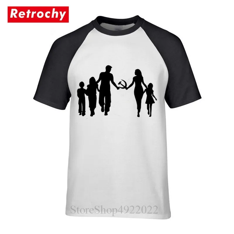 

Harmonious Soviet Family T Shirt Men Group Party O-Neck Tees Soviet Flag Hammer and Sickle Communist Communism USSR CCCP T-shirt