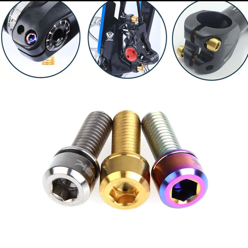 Xcotro 20PCS Bike Bicycle Disc Brake Caliper Bolts Screws With Washers, M6x20mm Hex Socket Stainless Steel Screws, Mountain Bike MTB Cycling Adapter