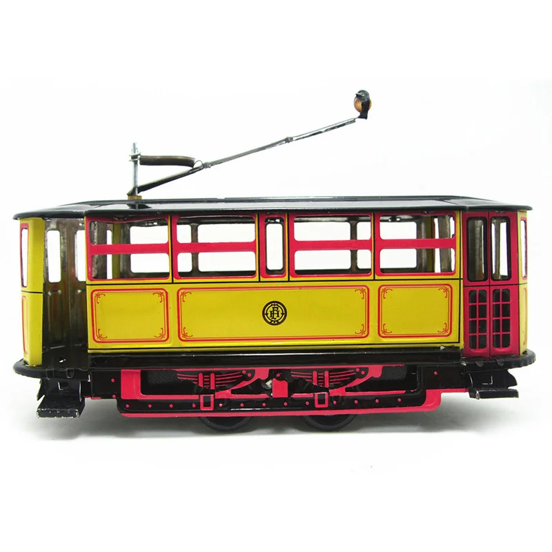 Retro Wind Up Tram Cable Bus Clockwork Streetcar Toy Vintage Collection Kid Gift Y51E