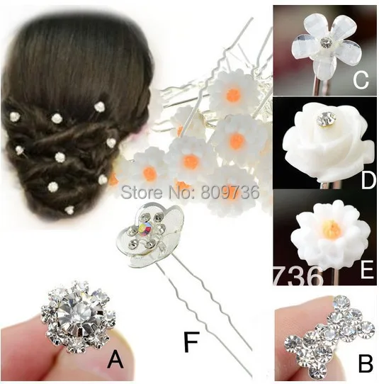 20PCS Wedding Bridal Pearl Flower Crystal Hair Pin Clips Bridesmaid