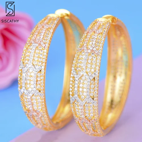 Gold SisCathy, роскошные серьги-кольца, CZ, амулеты, золото, серебро, цвет, ювелирные изделия, Круглый Круг, CZ, массивные серьги для женщин, свадебные ювелирные изделия - Окраска металла: Gold