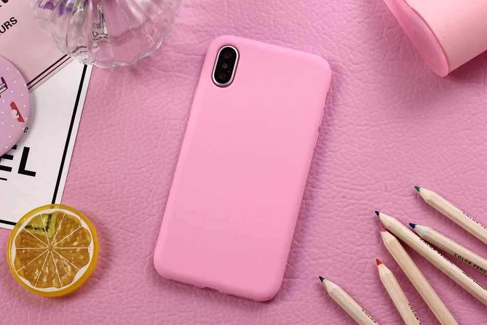 XBXCase Macarons Color TPU Silicone Frosted Matte Case for iPhone 6 6S 5 5S SE 8 Plus X Soft Back Cover for iPhone 7 7Plus 25