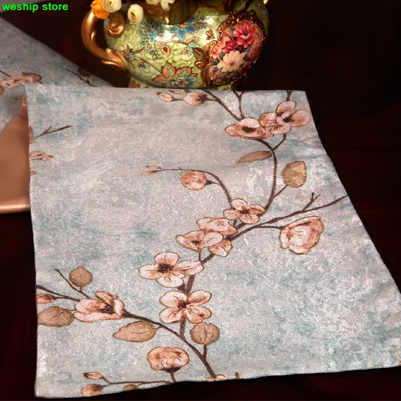 الراقية أزياء الحرير الوجهين المخملية السوداء زهر البرقوق الجدول طاولة العلم العلم شريط من العلم الغلاف