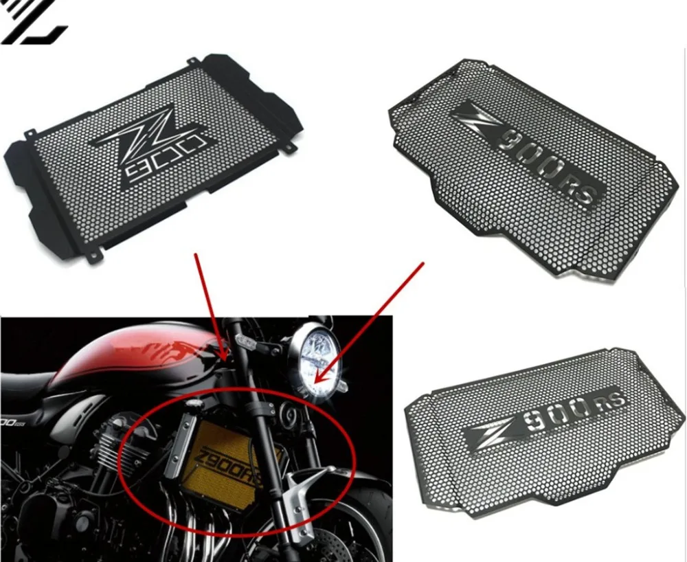 

Motorcycle Accessories for kawasaki Z900 Z900RS 2017 2018 Radiator Grille Cover Guard Stainless Steel Protection Motor Protetor