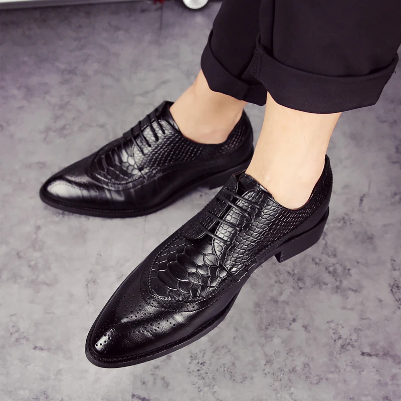 ZDRD бренд Мода Крокодил Стиль Для мужчин Кожаные модельные туфли обувь Для мужчин туфли Medusa высокое качество Формальные туфли-оксфорды для Для мужчин