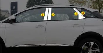 Для peugeot 3008 GT Автомобильная декоративная подушка из нержавеющей стали окна средняя полоса отделка рамка лампа молдинги для капота - Цвет: 8pcs