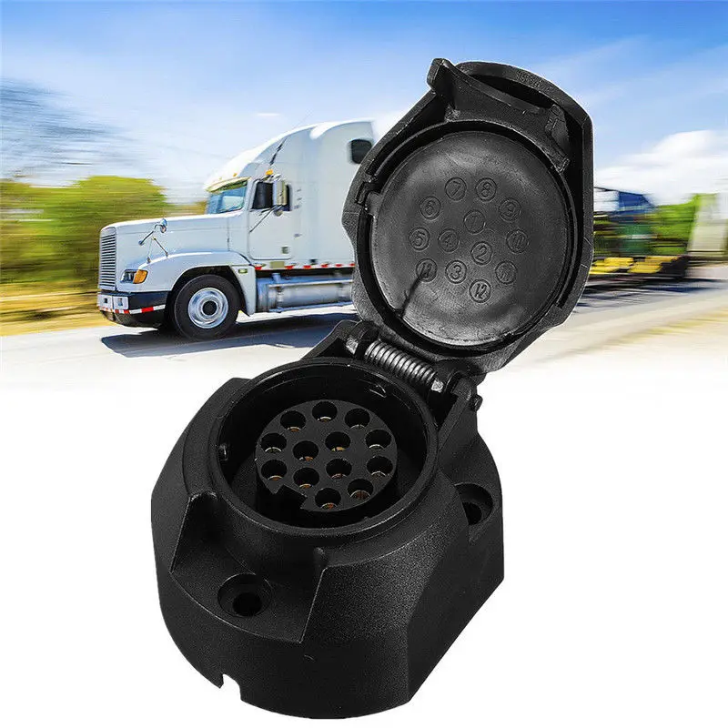 Черный разъем Водонепроницаемый 13 контактный разъем адаптера для прицепа фаркоп караван грузовик 12V прочный