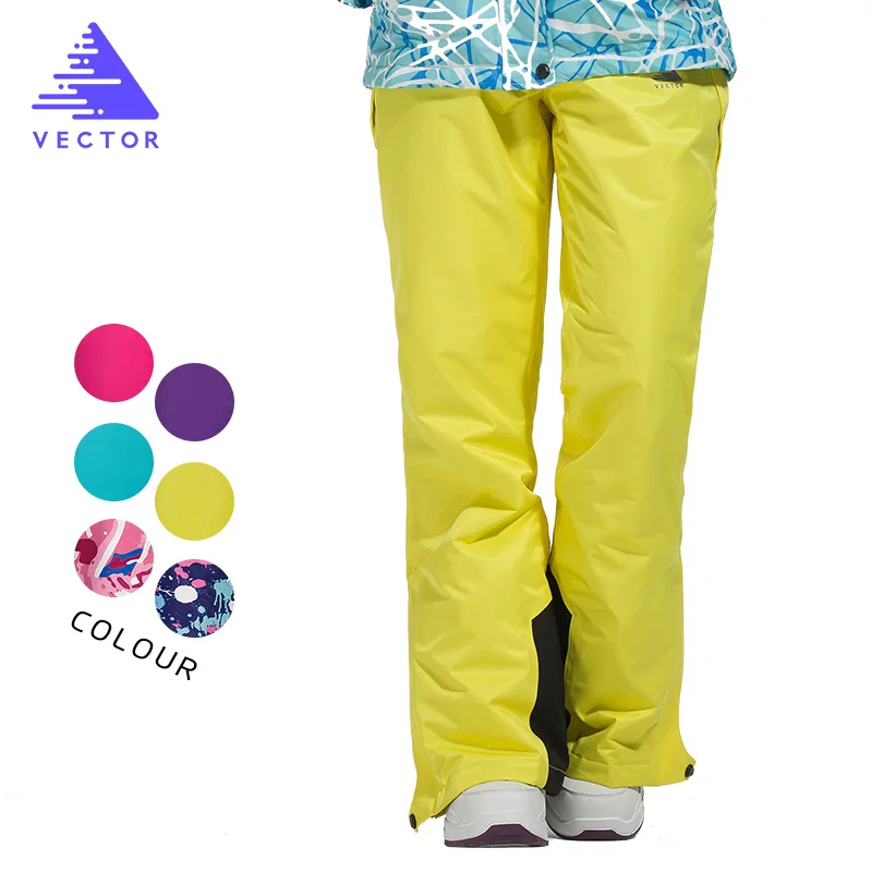 Векторные женские лыжные брюки, водонепроницаемые зимние брюки, уличные зимние спортивные теплые штаны для сноуборда, женские зимние лыжные брюки HXF70016