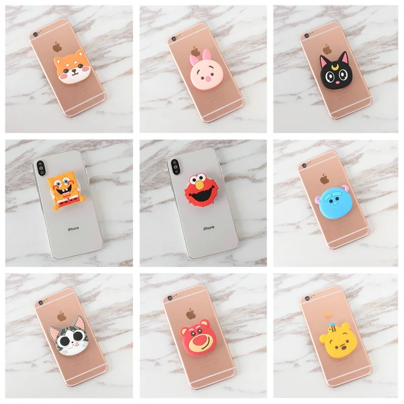 

Universal mobile Phone Anti-fall Socket stretch bracket Cartoon Stitch air bag Expanding phone Stand Finger car Holder