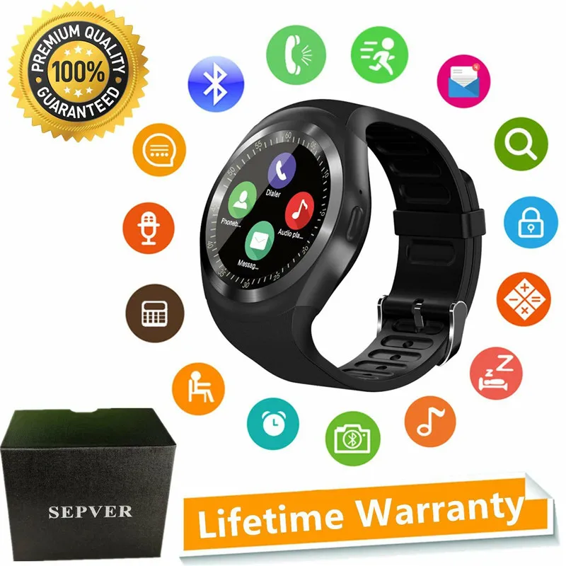 

Bluetooth Y1 Smart Watch Support SIM &TF Card With Whatsapp And Facebook Men Women Business Smartwatch For Android Phone