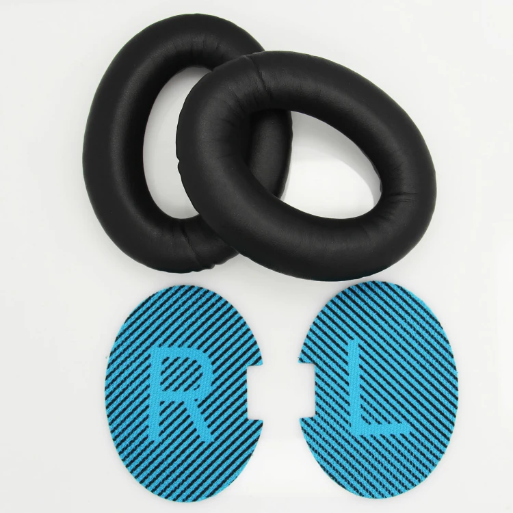 Soft Protein Leather Replacement Earpad Ear Pads Cushions for Bose QuietComfort 25 QC25 QC 25 Headphones Black& Blue