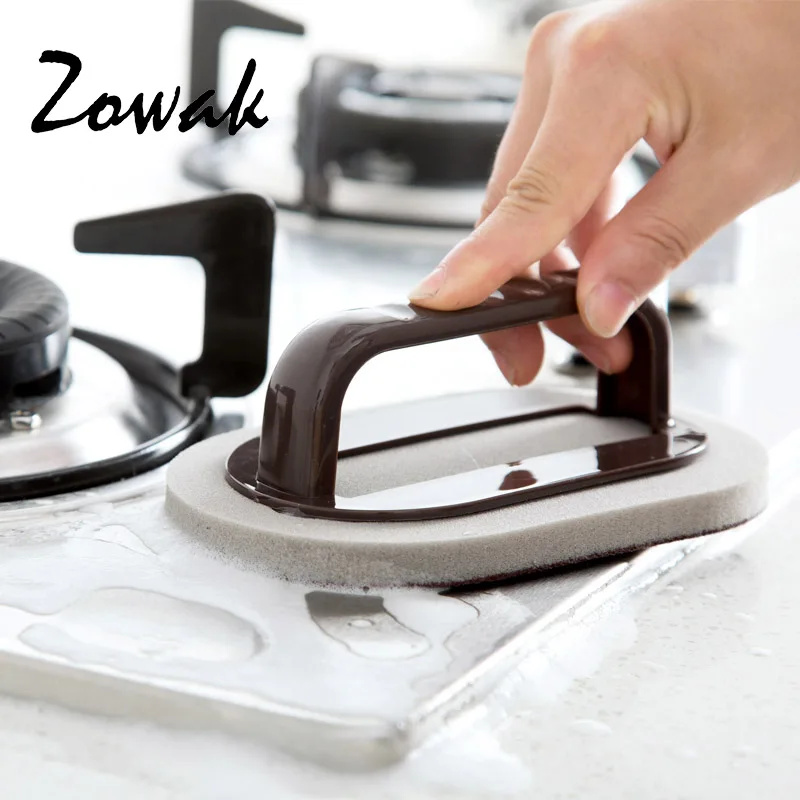 

Stainless Metal Rust Remover Cleaning Decontamination with Handle Wash Brush Kitchen Tool Sponge Kitchen Pan Detergent Pan Pot