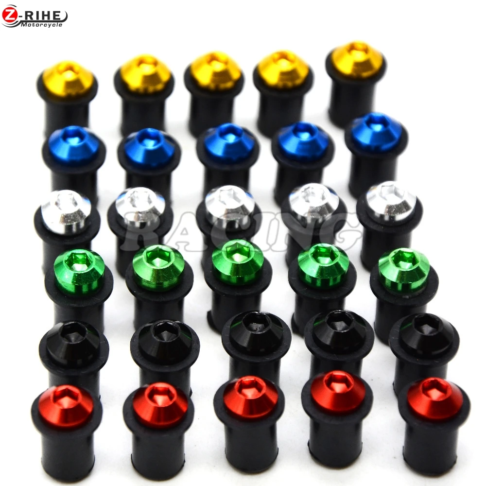 

5pcs Universal CNC Fairing Body Work Bolt Spire Speed Fastener Clips Screws Motorcycle parts For YAMAHA FZ6 FAZER /S2 2004-2010