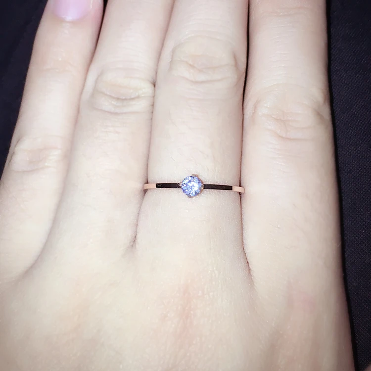 YUN RUO Rose Gold Silver Colors Luxury CZ Crystal Rings for Woman Girl Wedding 316 L Stainless Steel Jewelry Prevent Allergy