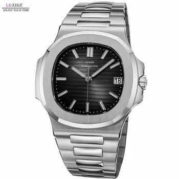 

watch Men Top Brand Luxury Quartz Watch Rosegold Chronograph Sports Watch Shockproof 30m Waterproof hublo LGXIGE Wristwatch