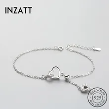 INZATT Мода 925 серебро циркон браслет сердце для Для женщин золото Цвет геометрический летние металлические цепочки, ювелирные изделия вечерние подарок