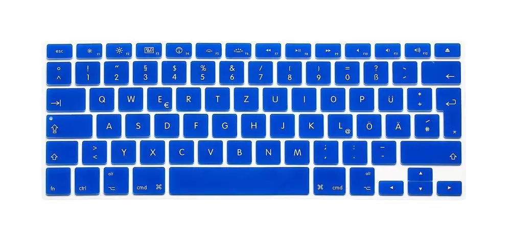 Европейские немецкие буквы клавиатуры протектор для Macbook Air Pro retina 1" 15" 1" ноутбука кожаные чехлы для Mac book 13 15 QWERTZ