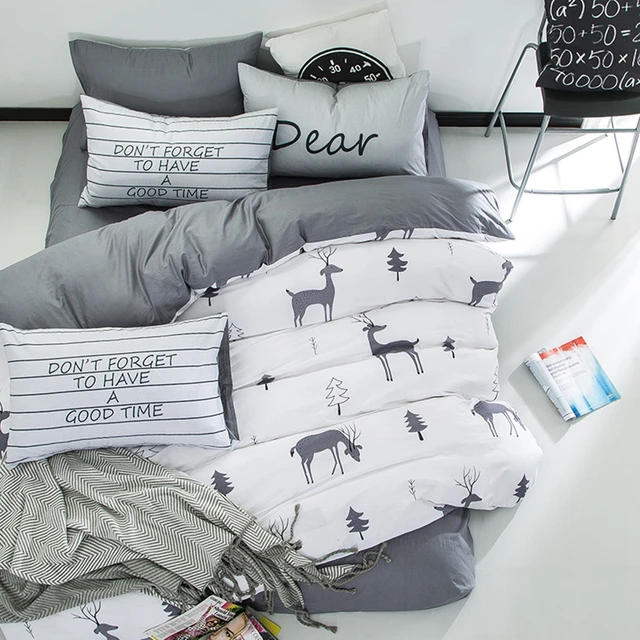 white deer print duvet cover set twin queen bedding set for adults deer print sheets