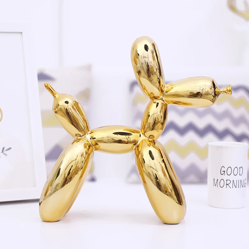 Jeff Koons Shiny Balloon Dog Abstract Crafts Resin Statue Home Decor Art Sculpture Wedding Decoration
