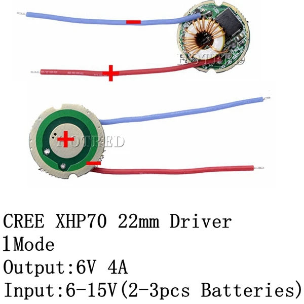 Cree XLamp XHP70 XHP70.2 6 в светодиодный драйвер 22 мм DC6V-15V 1 Режим/5 Режим вход 6-15 в выход для 6 в XHP70 светодиодный светильник лампа - Цвет: 22mm 4A 1Mode