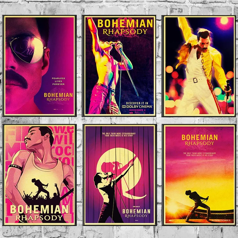Винтажный богемный Rhapsody Фредди Меркури Queen 2018 музыкальный кинопостер крафт