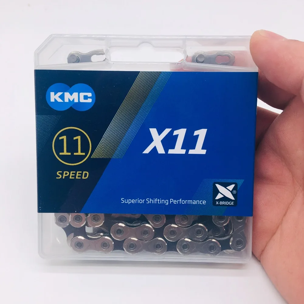 

KMC X11 x11.93 MTB Road Bike Chain x9 x10 x11 118L 11 Speed Silver Bicycle lightweight narrow Chain Magic Button With box