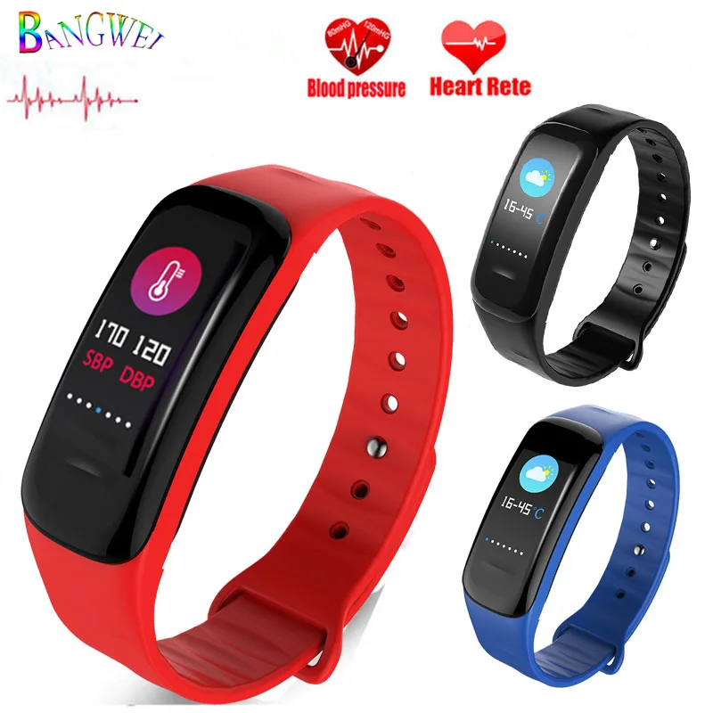 

BANGWEI 2018 New Women Sport Watch Activity Tracker Pedometer Heart Rate Blood Pressure Monitoring Waterproof Smart Watch Men