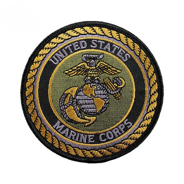 Вышитая эмблема USMC патч морской пехоты США военные морские котики темно синий