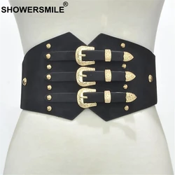 SHOWERSMILE Belts Cummerbunds PU Leather Elastic Corset Wide Belts For Dresses Black Vintage 2019 New Ladies Accessories Belts SHOWERSMILE Belts Cummerbunds PU Leather Elastic Corset Wide Belts For Dresses Black Vintage 2019 New Ladies Accessories Belts