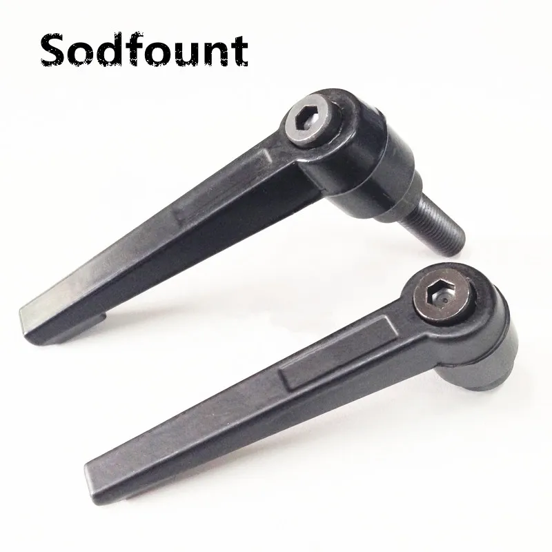 

5pcs/lot CNC 3D Printer M5 M6 M8 M10 M12 M16 Screw length 12-80MM Black male Thread Clamping Lever Adjustable Handle Knob