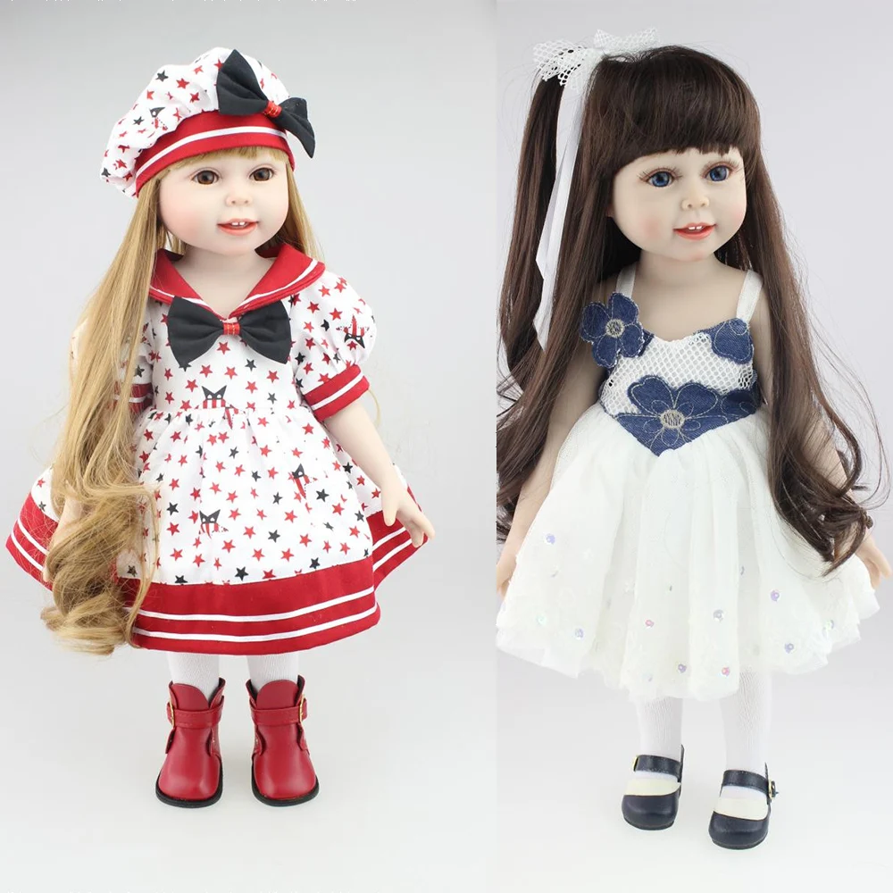 

45cm/18 Inch American baby lol Doll, vinyl newborn Cute Soft safe Plastic Reborn Dolls Babies Girl Doll for Kid's Birthday gifts