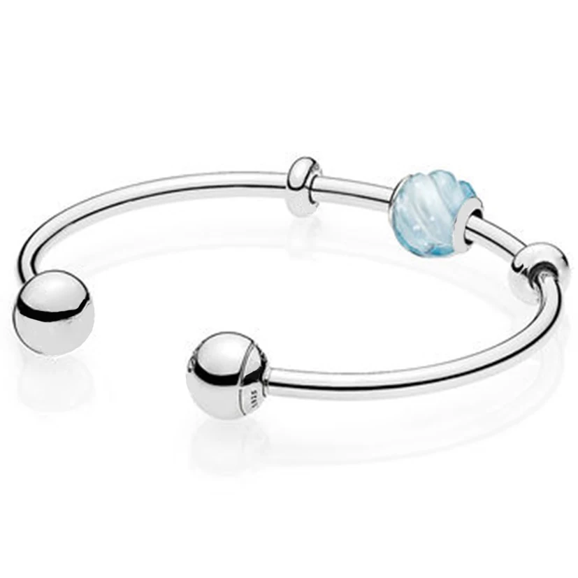 

NEW 100% 925 Sterling Silver New 1:1 Inspiration Relaxation Sea Open Bracelet Set