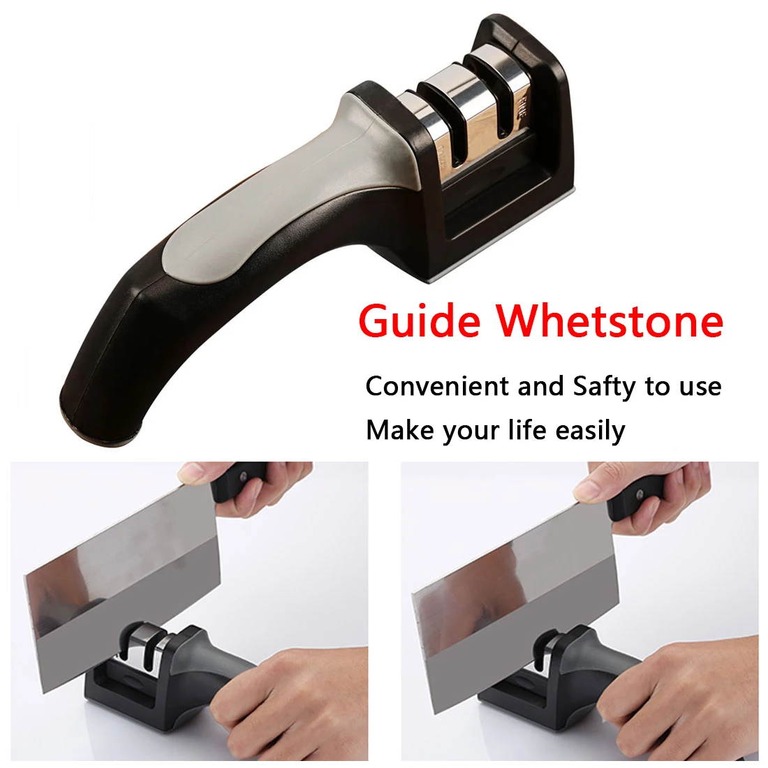 Two Stages Diamond Ceramic Kitchen Knife Sharpeners Sharpening Stone