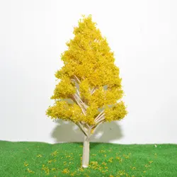 Желтый масштабные модели деревьев см 8 см индивидуальные модели дерево/архитектура модель дерево