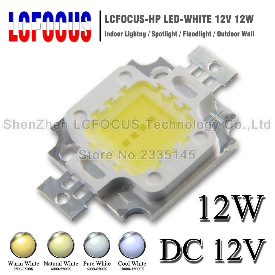 DC 12 В высокой мощности Светодиодный чип 12 Вт теплый натуральный холодный белый 3 Вт COB SMD 45mil для 12 Вт домашнего освещения прожектора