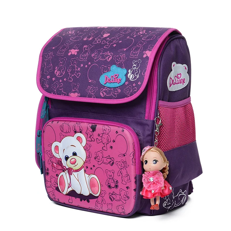 Delune Cute School Bag Children School font b Backpacks b font Character Zipper font b Backpack