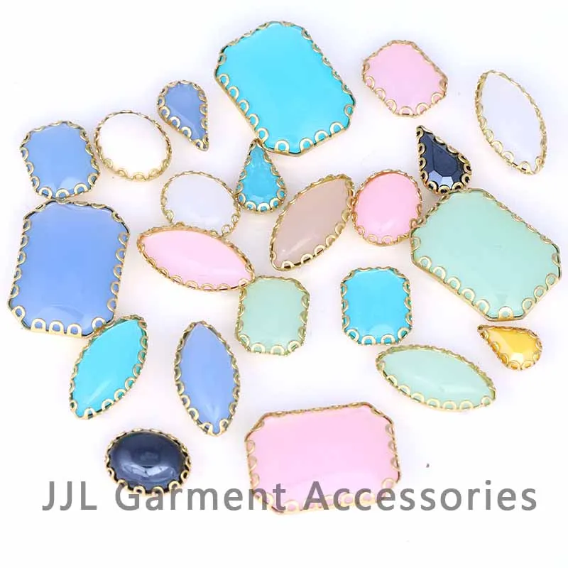 

mix color Mixed Shapes Mixed Sizes Sew On Rhinestone with Claw Resin Crystals Sewing Stone For Clothes Decoration