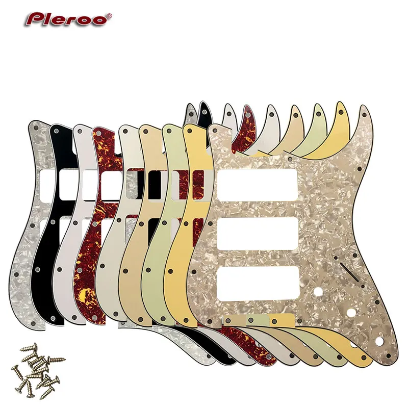 

Pleroo Great Quality Guitar parts 3 P-90 Stratocaster Guitar PICKGUARD For US 11 Screw Holes Strat 3 P90S Humbucker