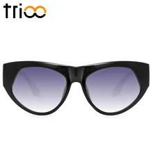 TRIOO супер классные кошачий глаз женские солнцезащитные очки резка многоугольник стиль градиент оттенков черные солнцезащитные очки женские модные Lunette женские