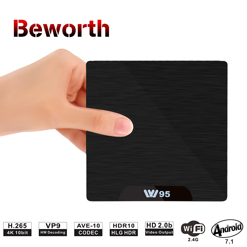

W95 TV Box Amlogic S905W Android 7.1 Quad Core 2G 16G Set Top Box 2.4G Wifi HDMI2.0 3D H.265 4K 100M Lan Smart Media Player