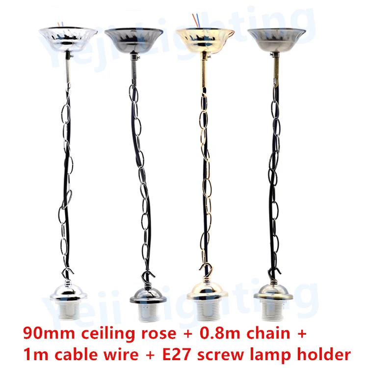 

Ceiling canopy with chain cable wire cord set E27 Edison lamp holder for chandelier pendant lamp led bulb lighting accessories