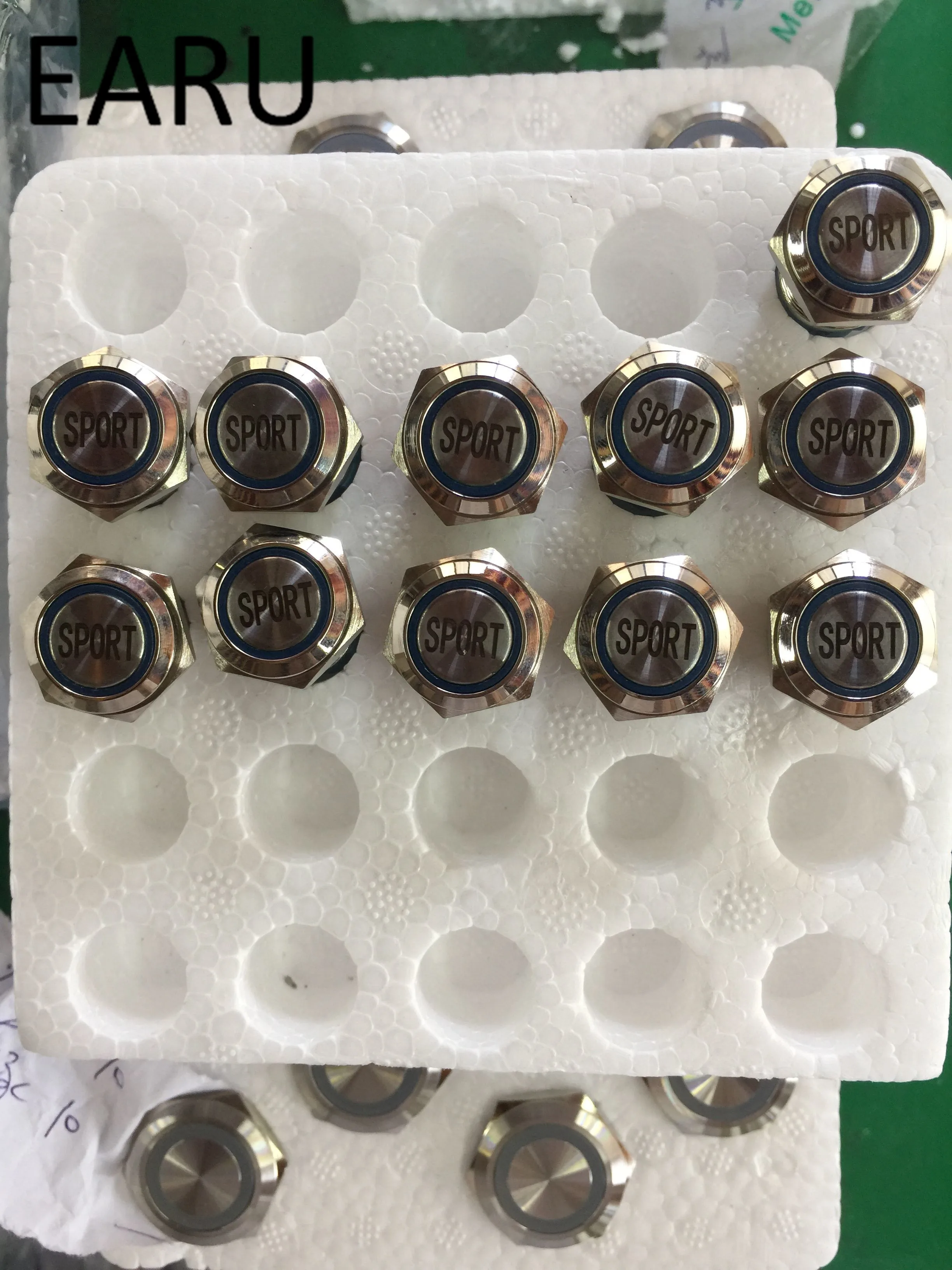 Металлический светодиодный выключатель из нержавеющей стали 16 мм