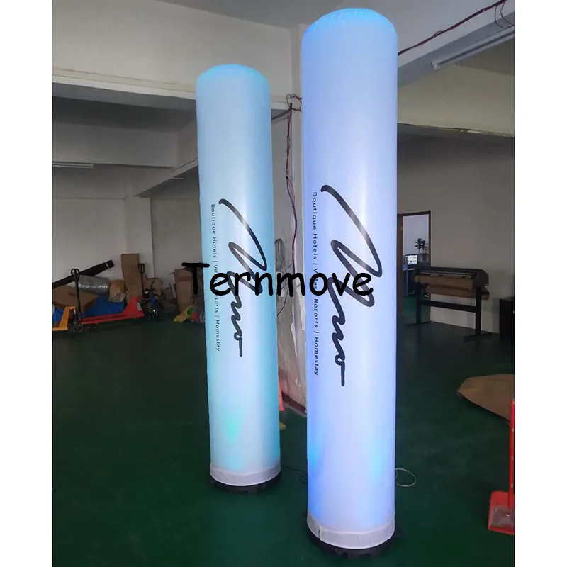 Печать логотипов надувной фонарь трубка, надувная Рекламная цилиндрическая трубка световой столб, надувная светодиодная световая колонна