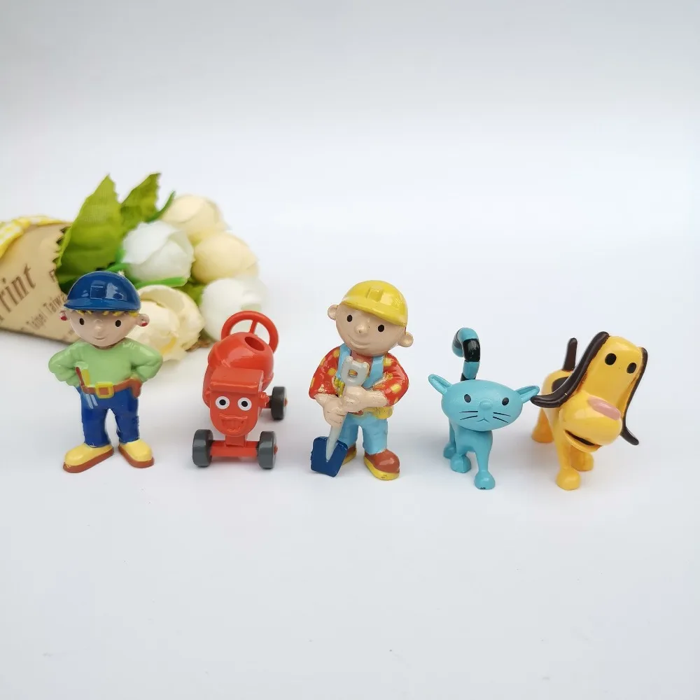 

100pcs mini 4cm Cartoon anime Bob the builder Action Figures Doll kids PVC model
