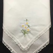 Набор из 12 модных свадебных носовых платков белые хлопчатобумажные носовые платки с кружевной окантовкой и цветной вышитой носовой платок с цветочным узором для подарков невесты