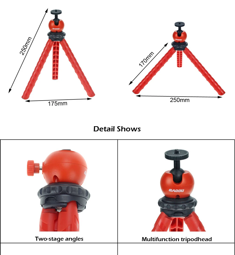 GAQOU Мини дорожный Штатив для iPhone гибкий портативный Gorillapod мобильный телефон Трипод для Gopro Hero DSLR цифровая камера Statief