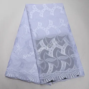 

Plain white 100% polish cotton African Swiss lace fabric for men and women high quality for wedding party dress 5yards. SE425